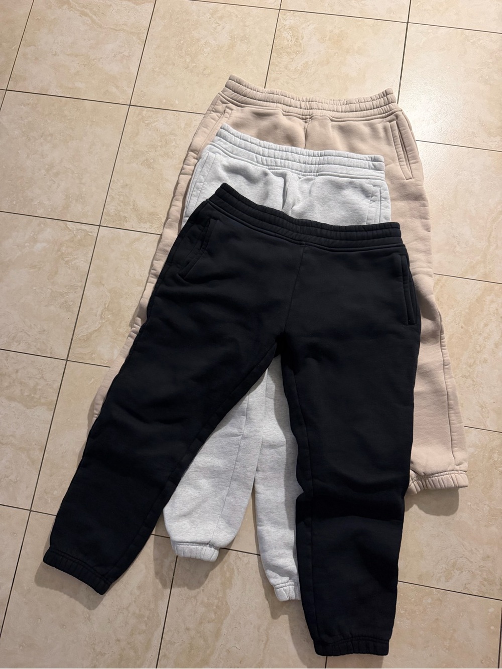 Men's Classic Fleece Joggers - Black, Light Gray, Beige